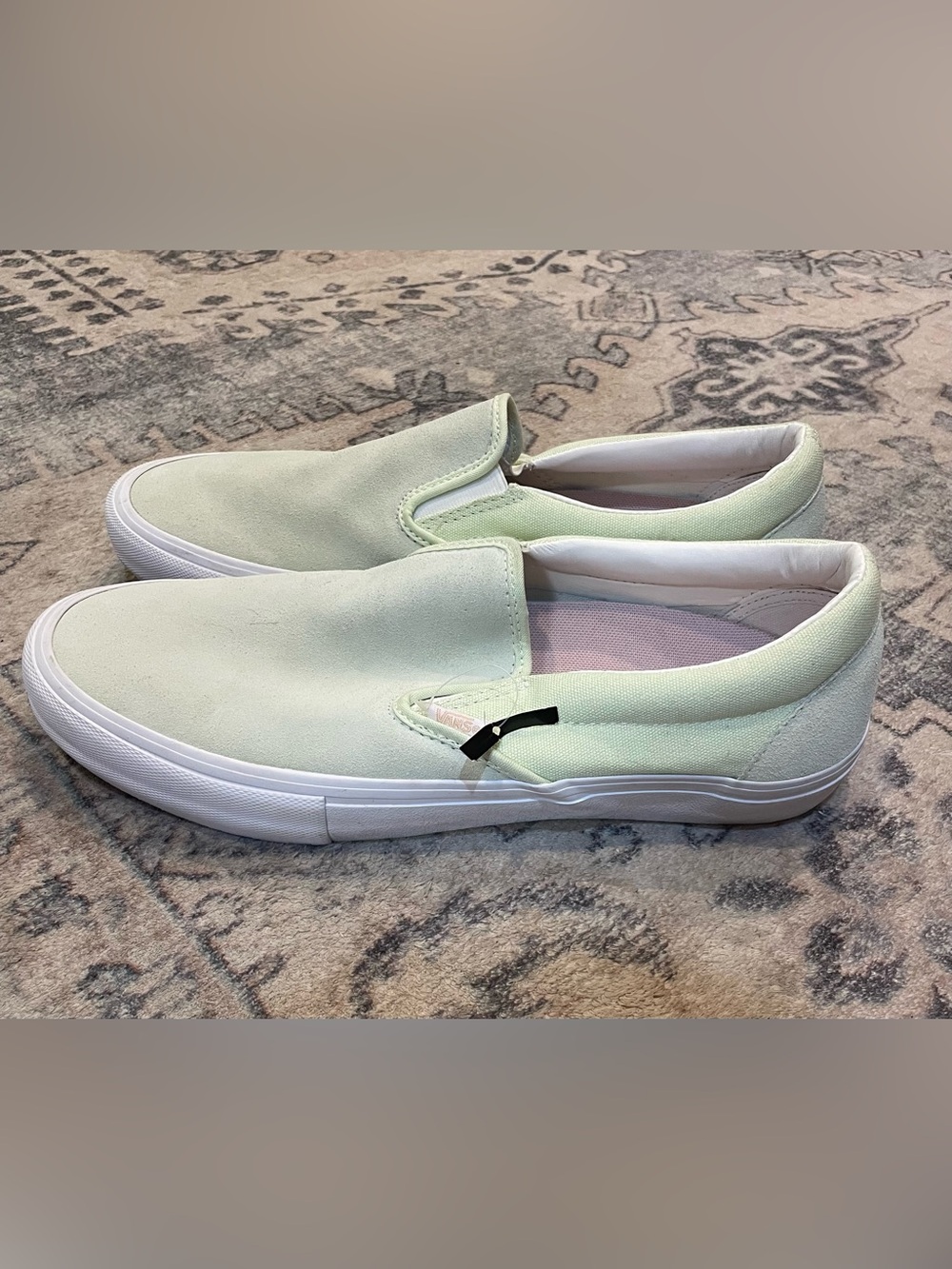 Vans Men’s Pro Ambrosia Slip-On Sneakers — Light Green & White New Without Box